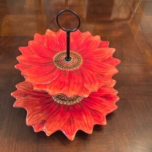 Sunflower Maxcera 2 Tier Cake Dessert Fruit Platter